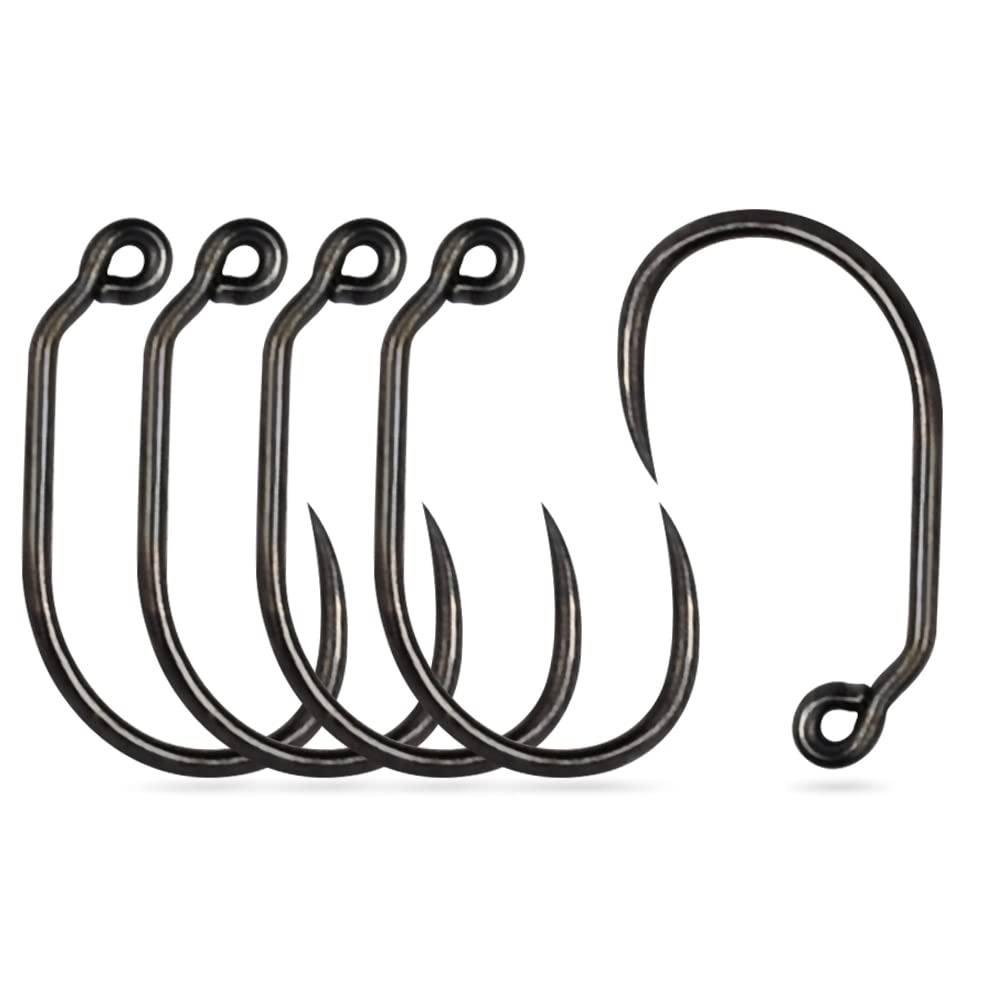 Photo 1 of MUUNN 100Pcs Barbless Jig Fly Fishing Hooks Catch & Release Wide-Gape Jig Fly Tying Hooks 12#