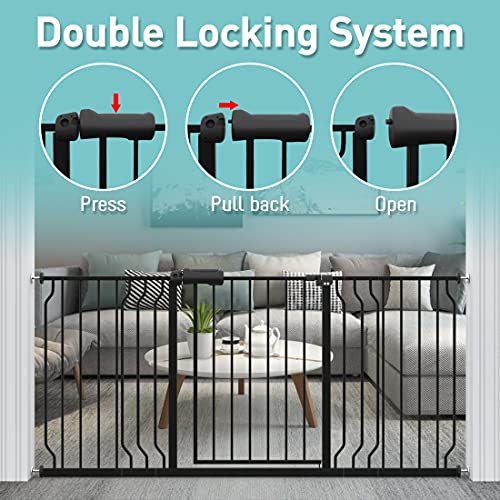 WAOWAO Baby Gate Extra Wide Pressure Mounted Walk Through Swing Auto