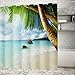 ABxinyoule Tropical Beach Shower Curtain Polyester Waterproof Fabric Beach Scene Bathroom Decor 72 x 72 inch