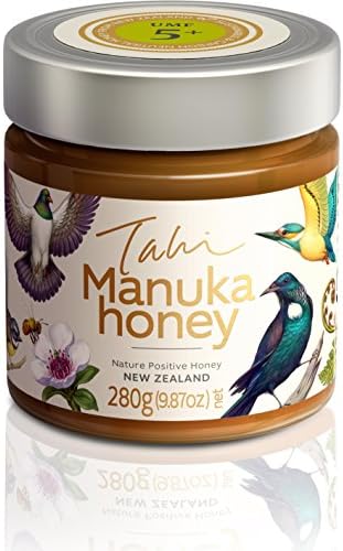 Limited Edition Glass Jar Manuka Honey UMF5+ eco-friendly, raw, unfiltered pure New Zealand honey 280gram (9.9oz) by Tahi (280 gm glass)