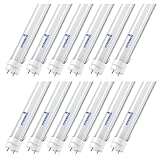 Hyperikon T8 T10 T12 LED Tube Light, 4ft Single-End Powered 18W, Frosted, 4000k, 12 Pack