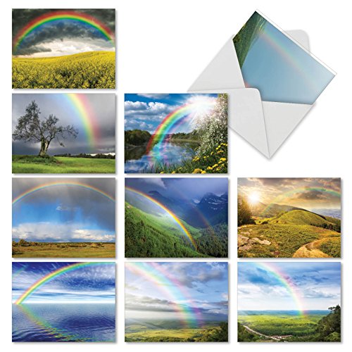 image for The Best Card Company M4963OCB-B1x10 Rainbow Bright: 10 Assorted Blank