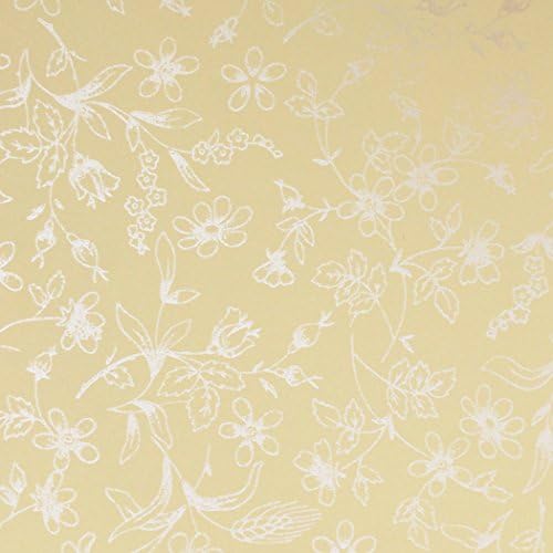 Perfectos Premium Cardstock 25 Sheets floral patterns Double Sided Cardstock Shimmer Metallic Best Crafting Paper A4 (cream)