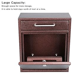 KYODOLED Steel Key Lock Mail Boxes Outdoor,Locking