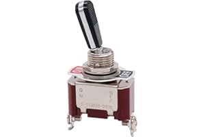 Twidec/Heavy Duty Rocker Toggle Switch 16A 250V SPST 2 Position 2 Pin ON/Off Switch with Black PC Wear-Resistant Handle TEN-A-2210BK-A101