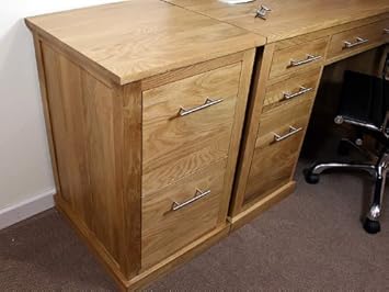 Solid Light Oak Office Furniture 2 Drawer Filing Cabinet 035