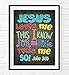 Jesus Loves Me this I know for the Bible Tells me so - John 3:16 - Vintage verse scripture ART PRINT, UNFRAMED Christian Childrens nursery wall decor poster gift, 8x10 inches