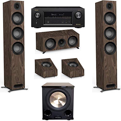 Jamo Studio Series 3.1.2 Walnut Home Theater System with S 809 Towers and Denon AVR-X3400H Receiver