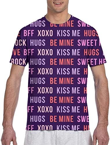 マイクロスケール ショップ バレンタインのタイポグラフィ マルチパープルダークパープルc19bs 3255ファッションメンズラウンドネックデザイン