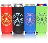 (12 Pack | Multi Colors) Neoprene Slim Can Cooler Sleeve for White Claw - 12, 16 oz Tall Beer Cans Iced Coffee, Michelob Ultra, Red Bull, Spiked Seltzer, Truly- Not a Boring Blank Neoprene Can Cooler