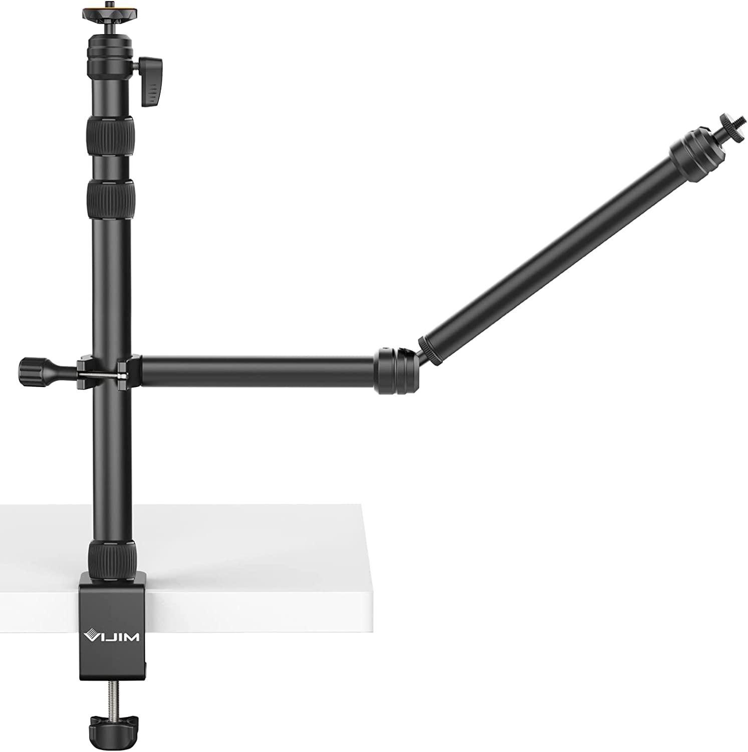 VIJIM LS11 Adjustable Double Arm Table Tripod - Black for Camera