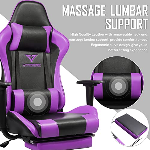 Vitesse Gaming Chair with Massage Footrest Racing Style Computer Office