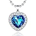 The Blue Heart of The Sea Necklace,A Piece of My Heart Is in Heaven Necklace Jewelry Gifts for Women Jewelry Pendants Necklaces Jewelry Anniversary Valentines Jewelry Necklace Pendants for Women