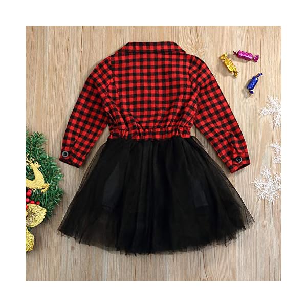 Little Baby Girl Black and White Dress Buffalo Plaid Tutu Skirt Party Princess Formal Outfit Clothes - Image 4