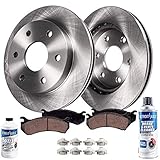 Detroit Axle - Pair (2) Front Brake Rotors w/Ceramic Pads & Brake Cleaner & Fluid for 2008-2017 Buick Enclave - [2009-2017 Chevy Traverse] - 2007-2016 GMC Acadia - [2007-2010 Saturn Outlook]