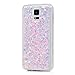 YOKIRIN Galaxy S5 Case, Luxury Sparkle Powder 3D Diamond Paillette Bling Slim Glitter Flexible Soft Rubber Gel TPU Protective Shell Hybrid Bumper Case Cover for Samsung Galaxy S5 i9600, Light Purple