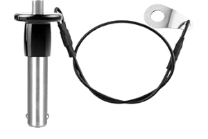 ZOWZEA 304 Stainless Steel Quick Release Pin 0.47 Inch(12mm) Diameter Ball Locking Pin with Push Button Lanyard Cable Usable Length 1.1"(28mm)