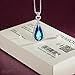 LADY COLOUR Necklace Day Gifts Sapphire Teardrop Pendant Blue Crystals Jewelry for Women Lovey Swan Animal Design Anniversary Birthday Gifts for Girlfriend Wife Grandma Mom Her