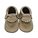 Mejale Baby Shoes Soft Sole Leather Crawling Moccasins Infant Toddler Crib Slippers(3-6 Mos./4.5in, Khaki)