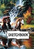 Sketchbook : Horses painting: 120 Pages of 7