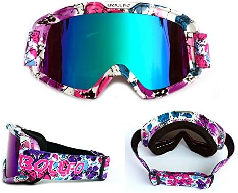 SMBYQ Motorcycle Goggles, Dirt Bike Motocross Anti-UV Wind Proof Shatter-Proof Adjustable Riding Offroad Protective Goggles for Men Women Kids Youth Adult