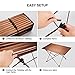 ENKEEO Foldable Camping Table Portable Lightweight Aluminum Desk with Carry Bag for Picnic, BBQ, Fishing, Hiking and Travel (Brown, XL)