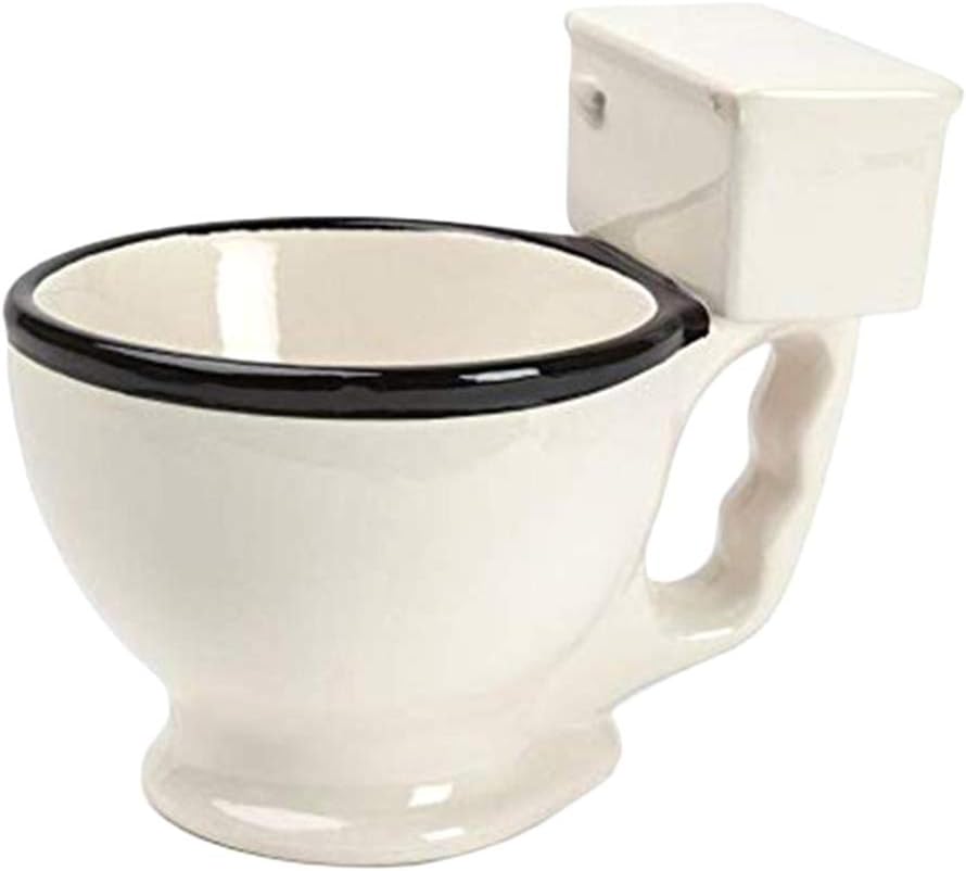 Dengofng Toilet Mug Ceramic Coffee Cup in the Shape of a Toilet Novelty Coffee Mugs Hilarious Glassware & Drinkware prank toilet gift gag gifts funny mugs