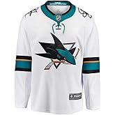 Fanatics Youth San Jose Sharks Away Breakaway Jersey Size L/XL Ages 12-18 Years NHL Licensed Hockey Jersey, White