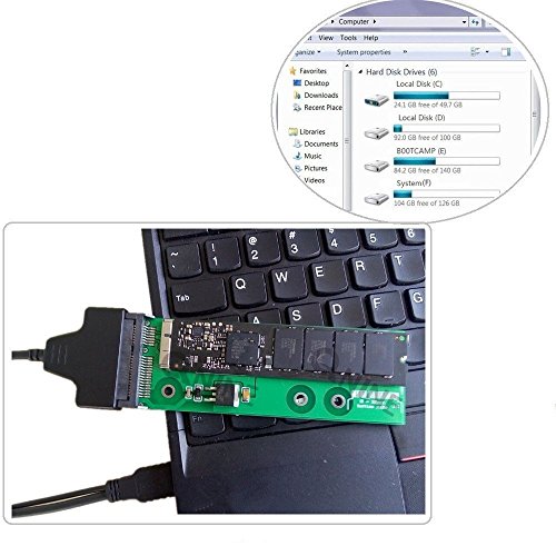 QNINE SSD to SATA or USB Adapter Card for MacBook Air and Pro Retina 2012 Year Only with Cable, HDD Hard Disk Drive Converter, Support 2012 Year Model A1465 A1466 MD223 MD224 MD231 MD232 MD212 MD213 - Thumbnail 5