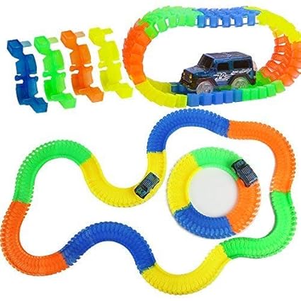 ACHICOO 220PCS Children Toy Magic Luminous Track Racing Toy Car Building Blocks Electric Toy Set