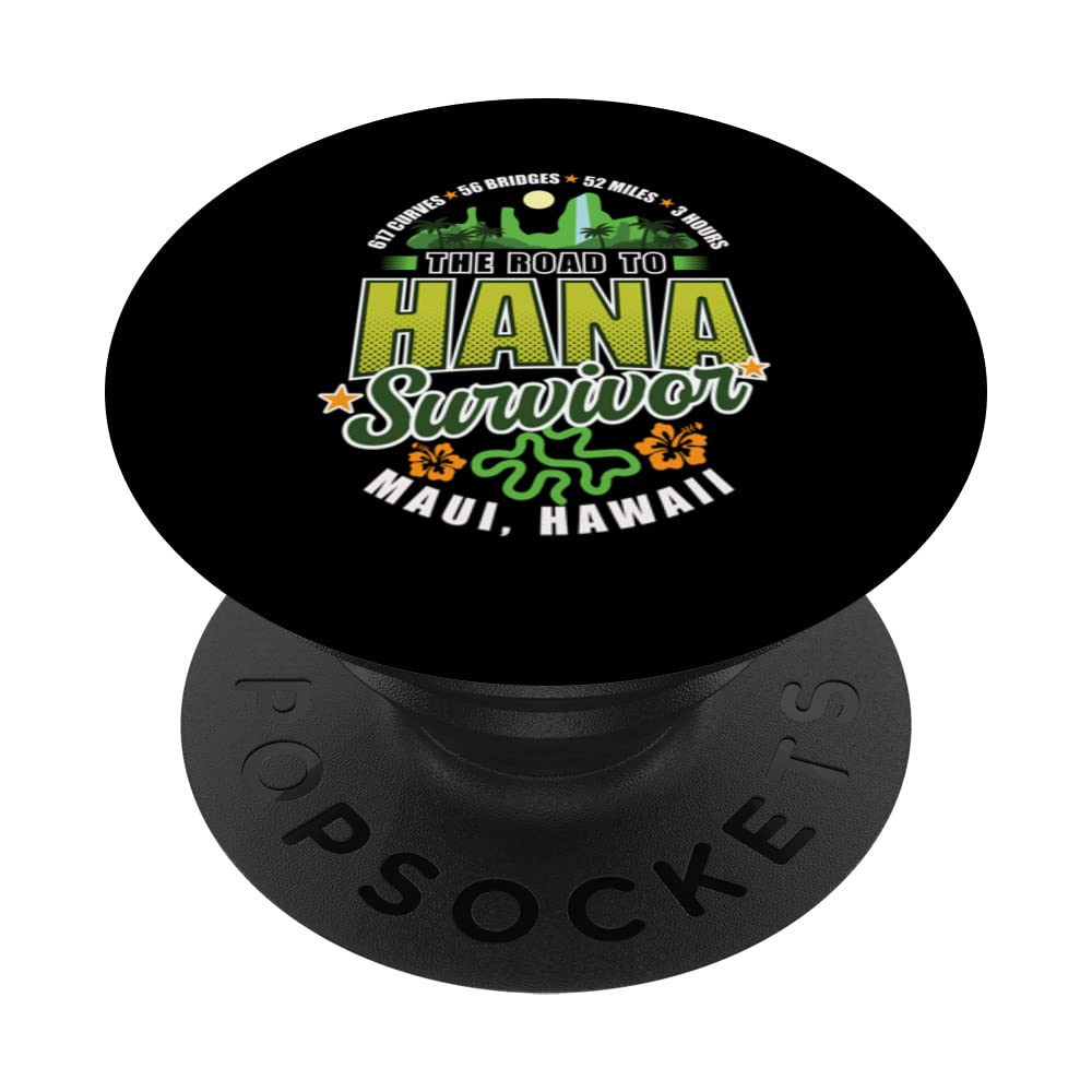 Road To Hana Survivor Curvy Palm Maui Hawaii Lover PopSockets Swappable PopGrip