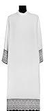 White Alb with black lining Vestment A11-CZ