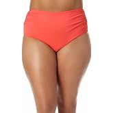 Anne Cole Plus Size Convertible High-Low Shirred Bottoms Juicy 20W