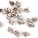 RUBYCA Skull Head Rapid Rivets and Studs, Metal Double Cap Compression Rivets, Speedy Rivets for Fabric Leather Craft Crafting, Silver Color (30 Sets)