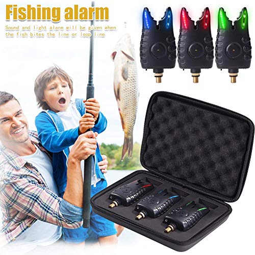 Vakind 3PCS Wireless Fishing Bissanzeiger Angelalarm Empfänger Set Bissanzeiger LED Alarmanzeige Digital Fishing Alarm – Bild 4