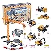 Construction Toys Engineering Vehicle Toy with Construction Site Mat Tower Crane, Excavators Truck, Digger Toy…