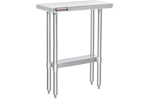 DuraSteel 30x12 Stainless Steel Work Table - NSF Commercial Prep Metal Table - Outdoor Pizza Oven Stand w/Under Shelf - Kitchen Island Laundry Utility Garage Microwave Stand Large Rolling Storage Cart