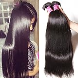 Unice Hair 7a Malaysian Straight Hair 4 Bundles Virgin Unprocessed Human Hair Wefts Hair Extensions Deal with Mixed Lengths 100% Human Hair Extensions