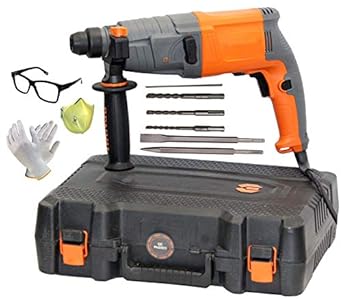 Digital Craft 500W 20mm Electric Rotary Hammer Drill Multi-Function Reversible Adjustable Handle,SDS Plus Drill Demolition Kit, Flat&Point Bits Rotary Hammer Drill (20 mm Chuck Size, 500 W)