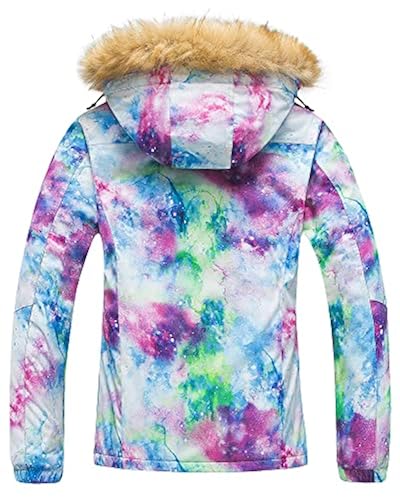 Pursky Woman Ski Jacket Parka Skiing Snowboarding Printed Warm