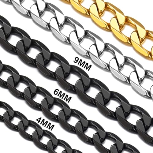 Suplight Chain Necklace Black Men 61cm, Punk Hip