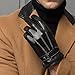 Men's Warm Lambskin Genuine Leather Gloves For Men Winter Driving Black L