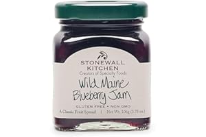 Stonewall Kitchen Gourmet Wild Maine Blueberry Jam, Bursting with Tiny, Hand Raked Maine Blueberries, Made in USA, Comes in Beautiful Jar, 3.75 oz