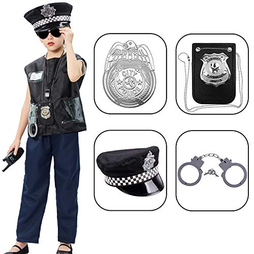 Police Costume for Kids Police Officer Dress Up set Halloween Role Play
