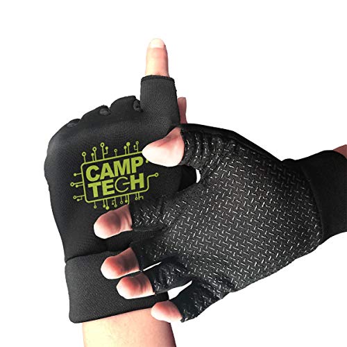 Unisex Fingerless Gloves Camp Tech Sports Semi Half Finger Mittens for Cycling Climbing Fitness Computer Typing Daily Work