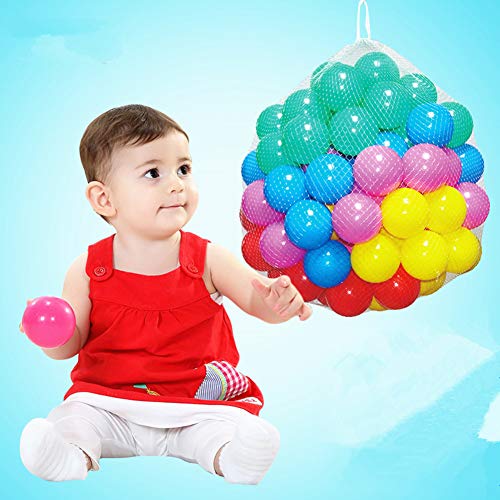 Soft Balls 100 pcs with a Storage Bag Multi-Colored BPA-free Play Tent Balls Thicken Plastic Secure Ocean Playpen Balls