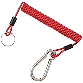 Amzlysdok 6FT Trailer Brake Away Cable,Trailer Breakaway Safety Cable Spring Towing Coiled Wire Steel Braided Safety Cable with PU Coating,for Breakaway Switch,RVs, Campers, Trailers