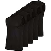 Real Essentials 5 Pack: Men's Cotton Sleeveless Crewneck Tank Top Casual Shirts Tees (Big & Tall Available)