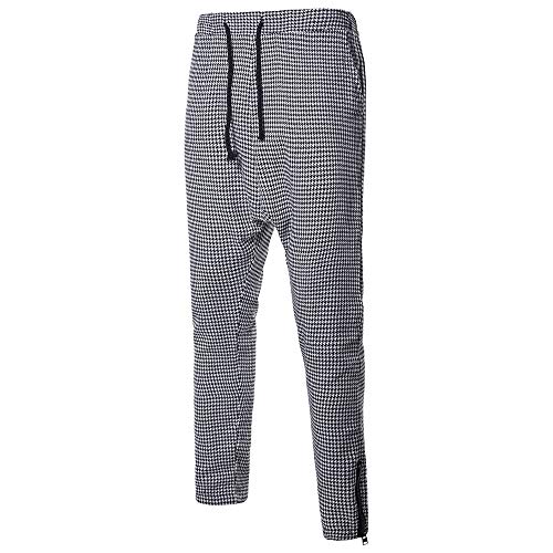 Men's Suit Cuekondy Casual Lapel Plaid One Button Pockets Tuxedo Slim Fit Blazer Dinner Coat Jacket & Drawstring Pants