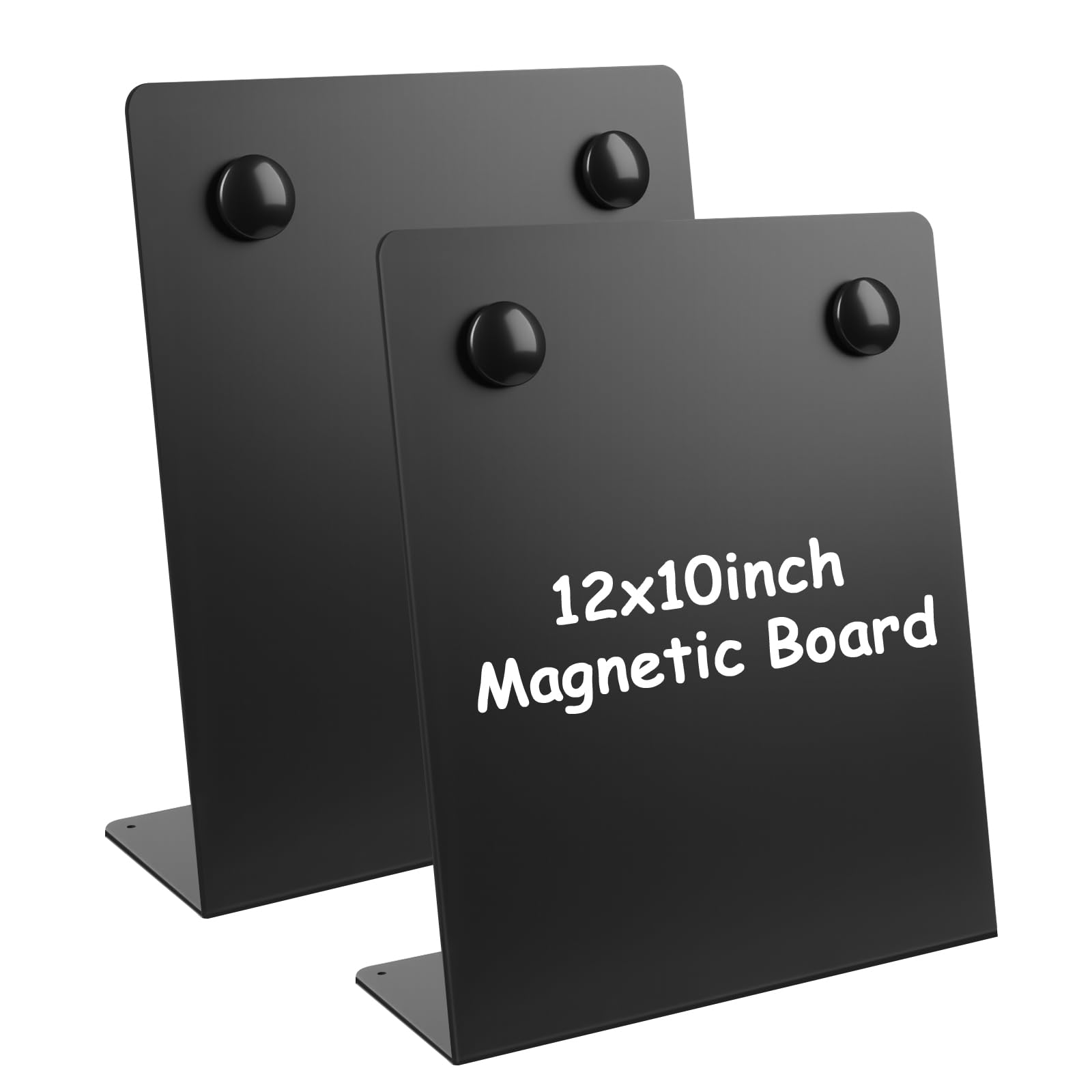 Photo 1 of 2 Pcs Large Magnetic Bulletin Board with Stand, 12x10inch Metal Magnet Display Board, Tabletop Memo Board, Memo Display Easel Stand with 4 Magnets for Home School Office